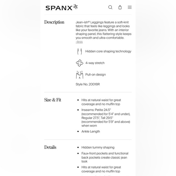 SPANX Jean-ish® Ankle Leggings | Earthy Taupe / Light Gray | Size Large - Picture 3 of 16